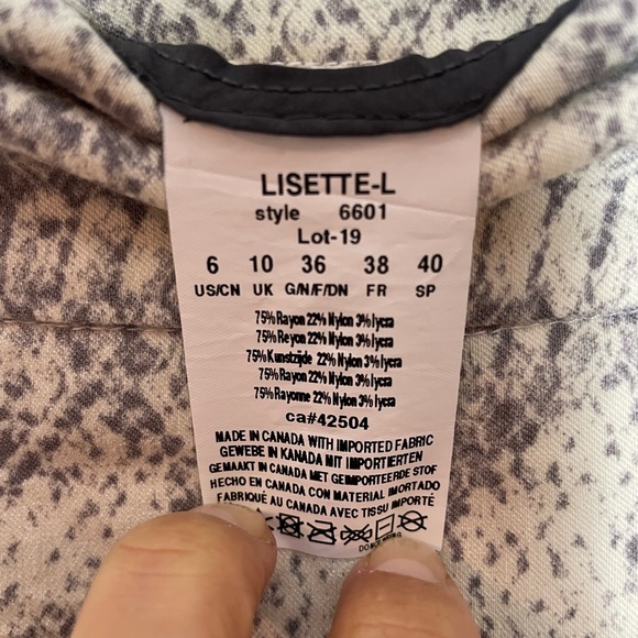 Lisette L Montreal Slim Ankle Pants Stretch Pull On Size 6 Ivory & Gray - Picture 11 of 11